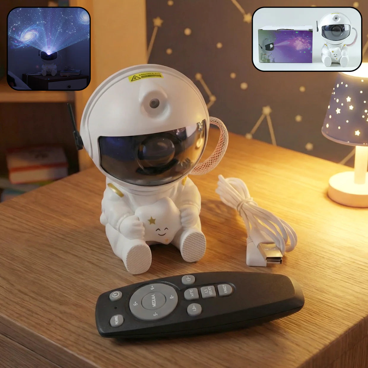 Astronaut Galaxy Star Projector Night Light with Remote Control