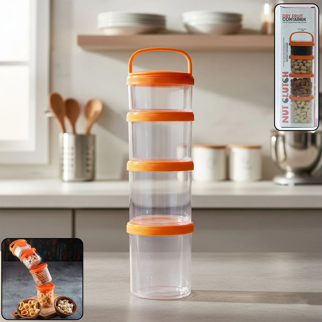 4 in 1 Stackable Dry Fruit Storage Container